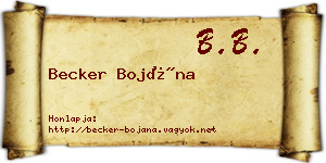 Becker Bojána névjegykártya